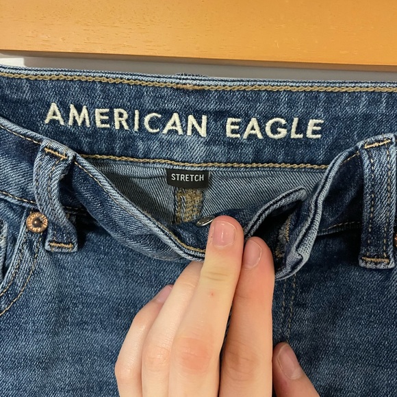 Mom Jeans in dark wash blue from AE - Picture 2 of 2